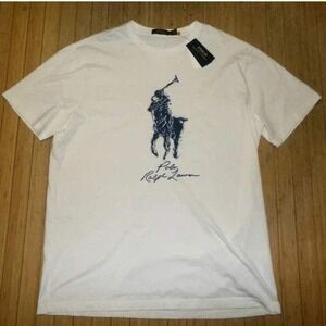 Polo Ralph Lauren Mens SZ 2XLT Big Pony Off White Graphic Logo T-Shirt~NWT